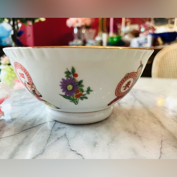 Set of 4 Vintage Jingdezhen Porcelain Bowls 5.5” -Lucky Boys \